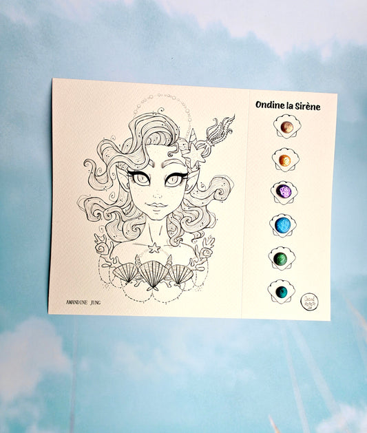 Ondine la Sirène – Card Acquerellabile