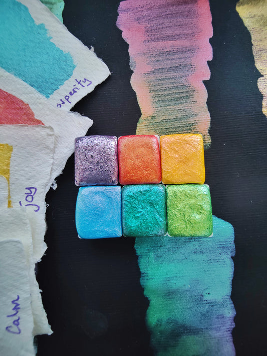 Set 6 acquerelli cangianti e perlati I WISH U