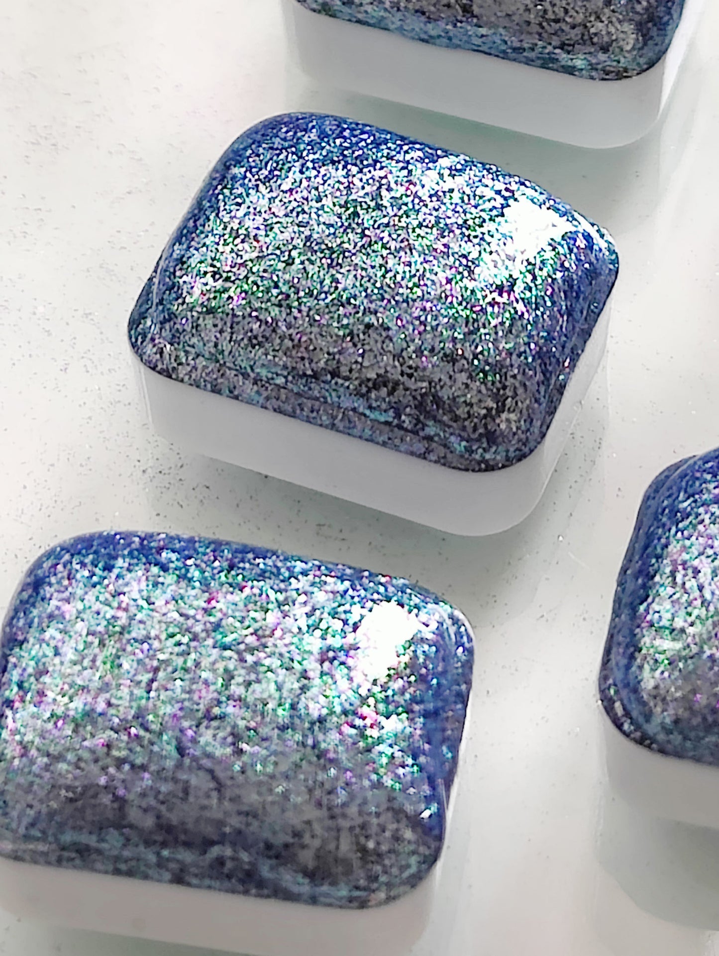Acquerello artigianale 1/4 godet pan azzurro lilla viola blu colorshift NEBULA