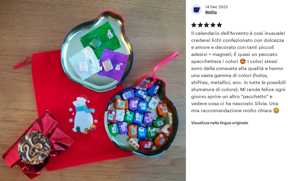 Calendario dell'Avvento Natale 2024 acquerelli artigianali