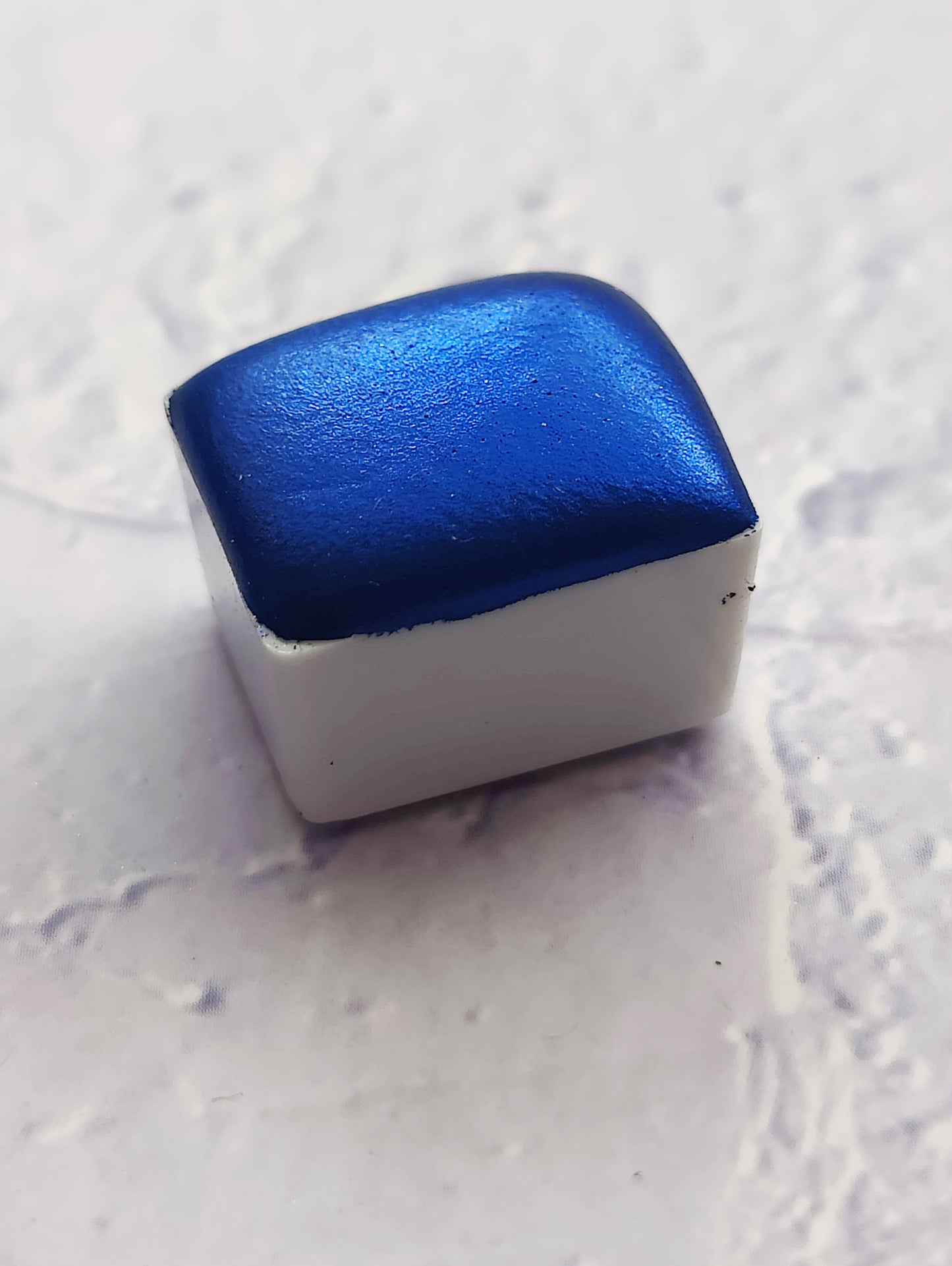 Handcrafted watercolor 1/4 godet metallic blue chrome metallic mirror handlettering calligraphy paint AQUARIUS