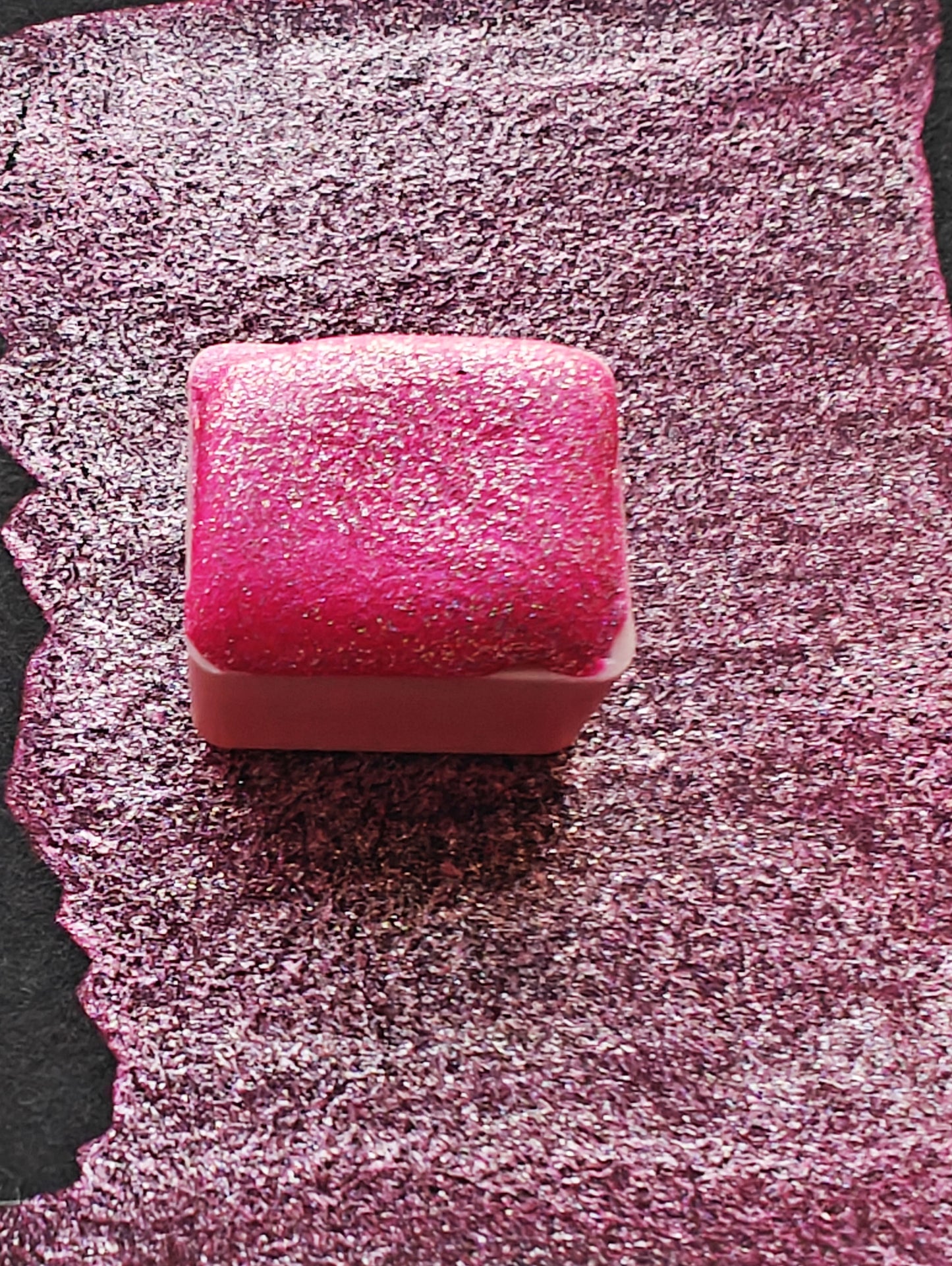 Acquarello artigianale magenta iridescente perlato STRAWBERRY MARSHMALLOW Holo
