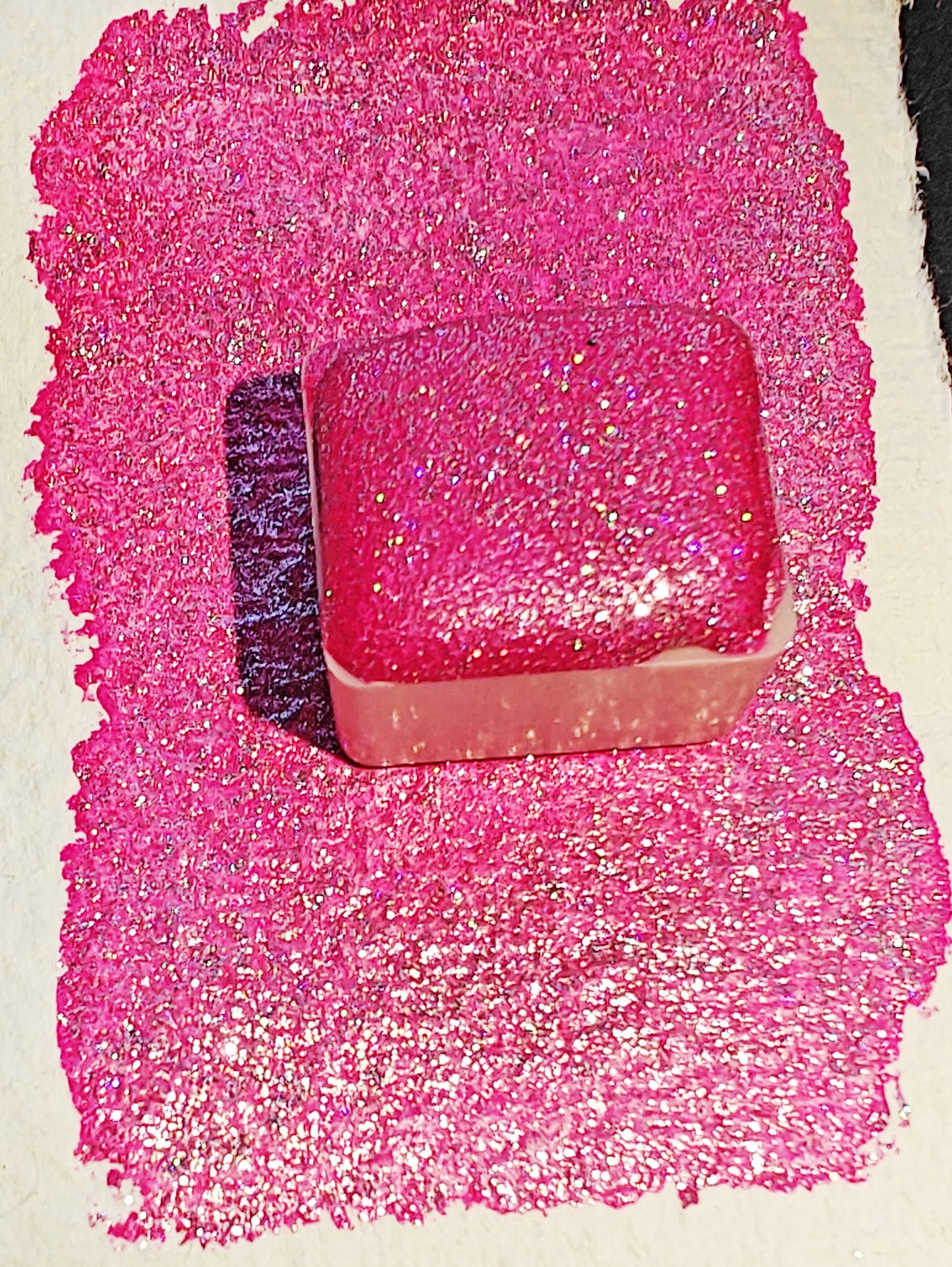 Acquarello artigianale magenta iridescente perlato STRAWBERRY MARSHMALLOW Holo
