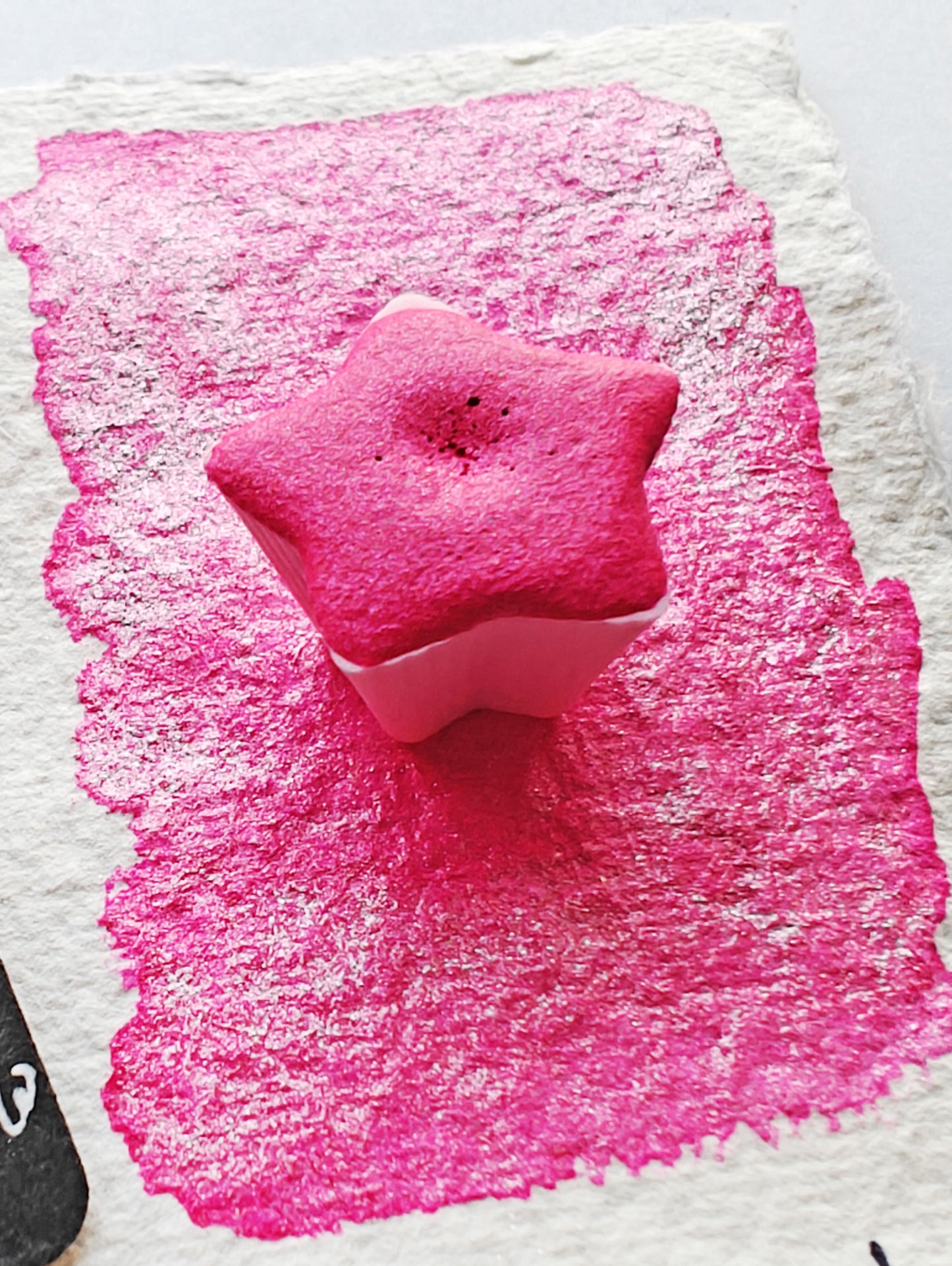 Acquarello artigianale handmade watercolor magenta iridescente perlato STRAWBERRY MARSHMALLOW
