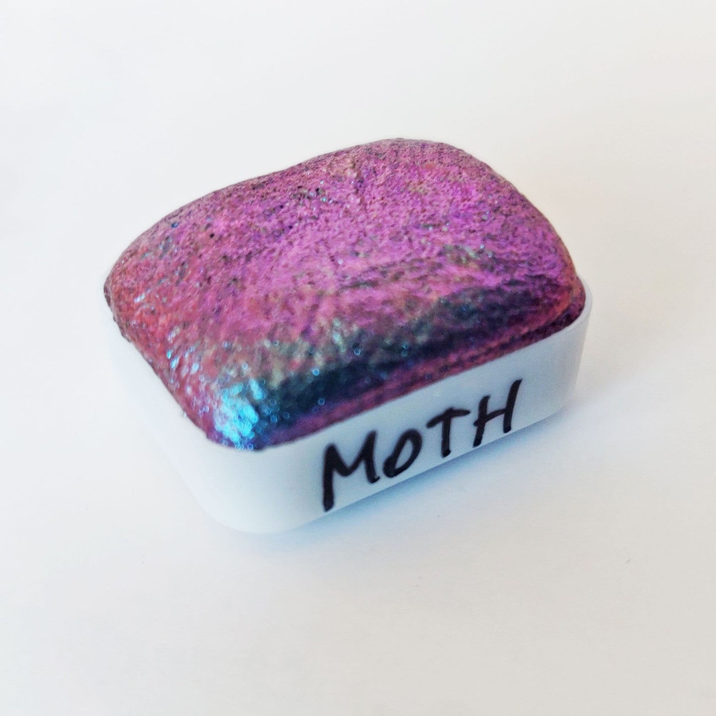Watercolor craft 1/4 godet pan blue purple pink colorshift paint calligraphy handmade handlettering watercolor MOTH
