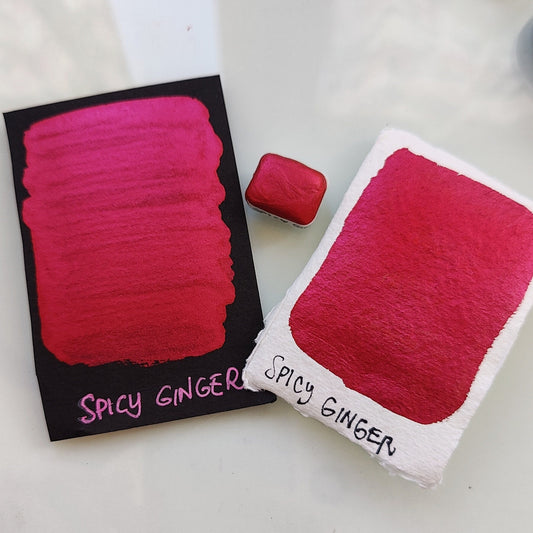 Handcrafted watercolor chrome watercolor godet metallic red metallic handlettering calligraphy paint SPICY GINGER