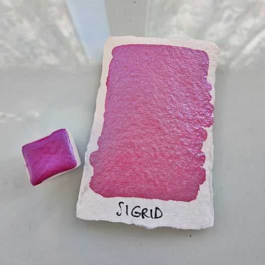 Handmade watercolor pink purple interference duocolor handmade lettering paint color handlettering colorshift SIGRID