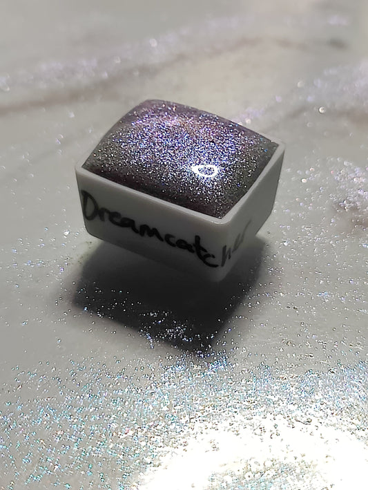 Handcrafted watercolor iridescent holographic colorshift interference DREAMCATCHER