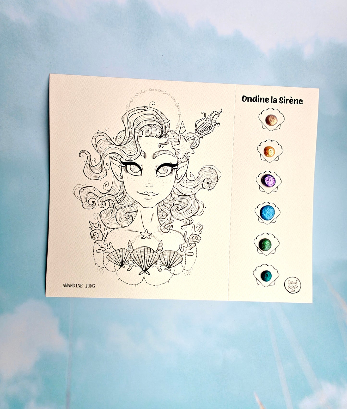 Ondine la Sirène – Card Acquerellabile