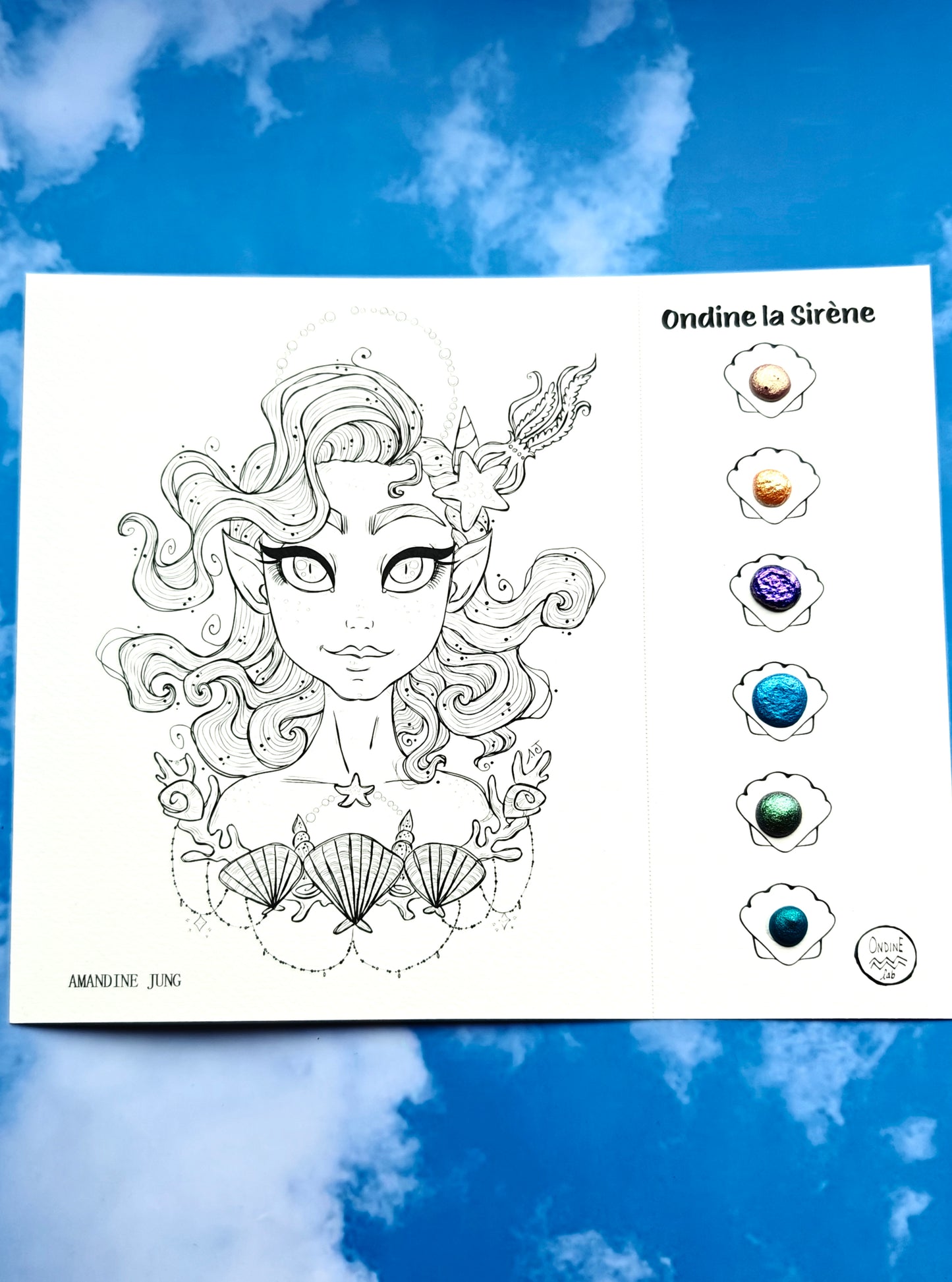 Ondine la Sirène – Card Acquerellabile