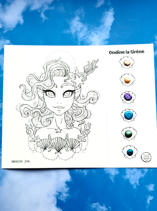 Ondine la Sirène – Card Acquerellabile