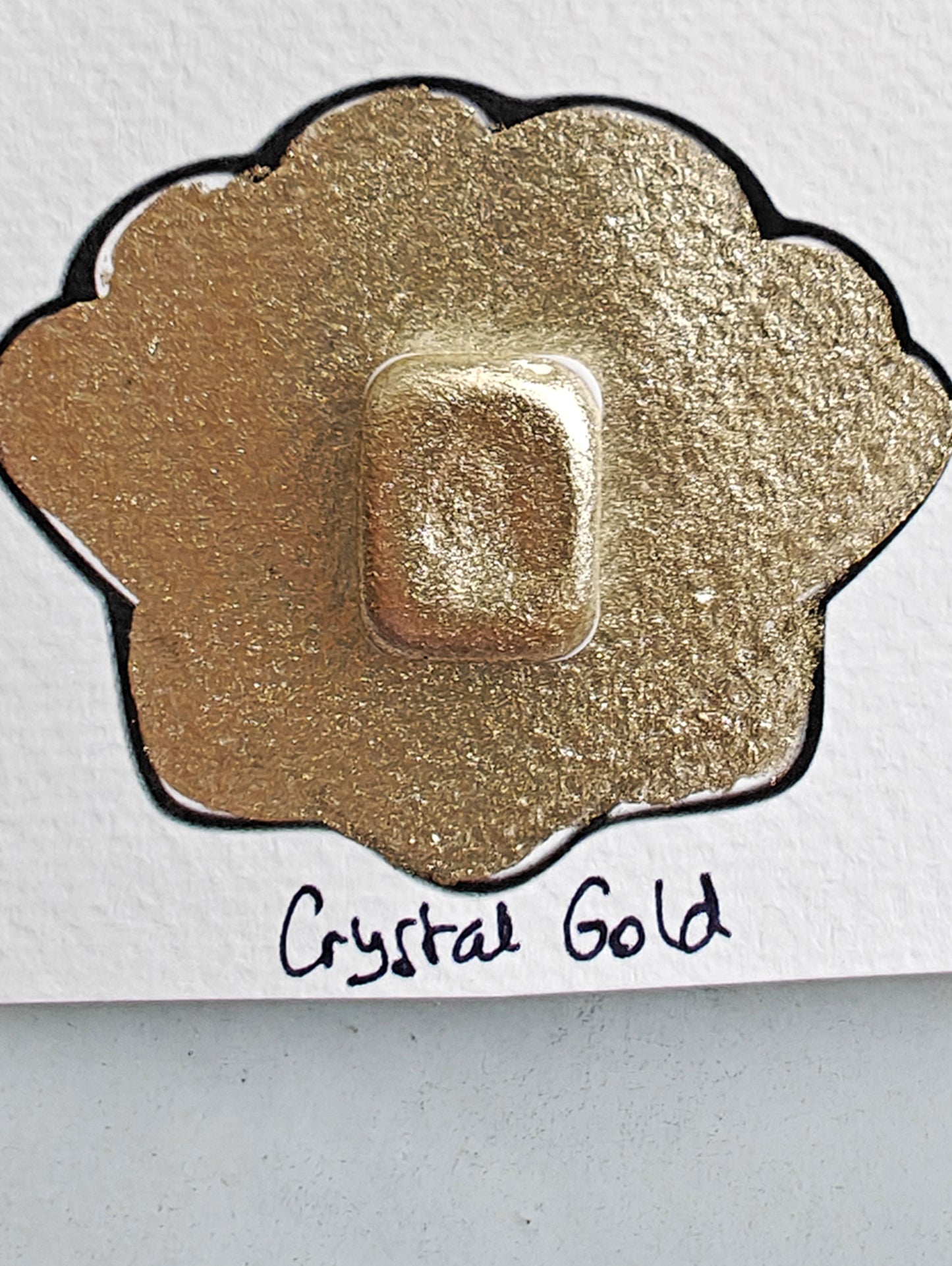Watercolor handmade 1/4 godet gold gilded metallic chrome calligraphy CRYSTAL GOLD