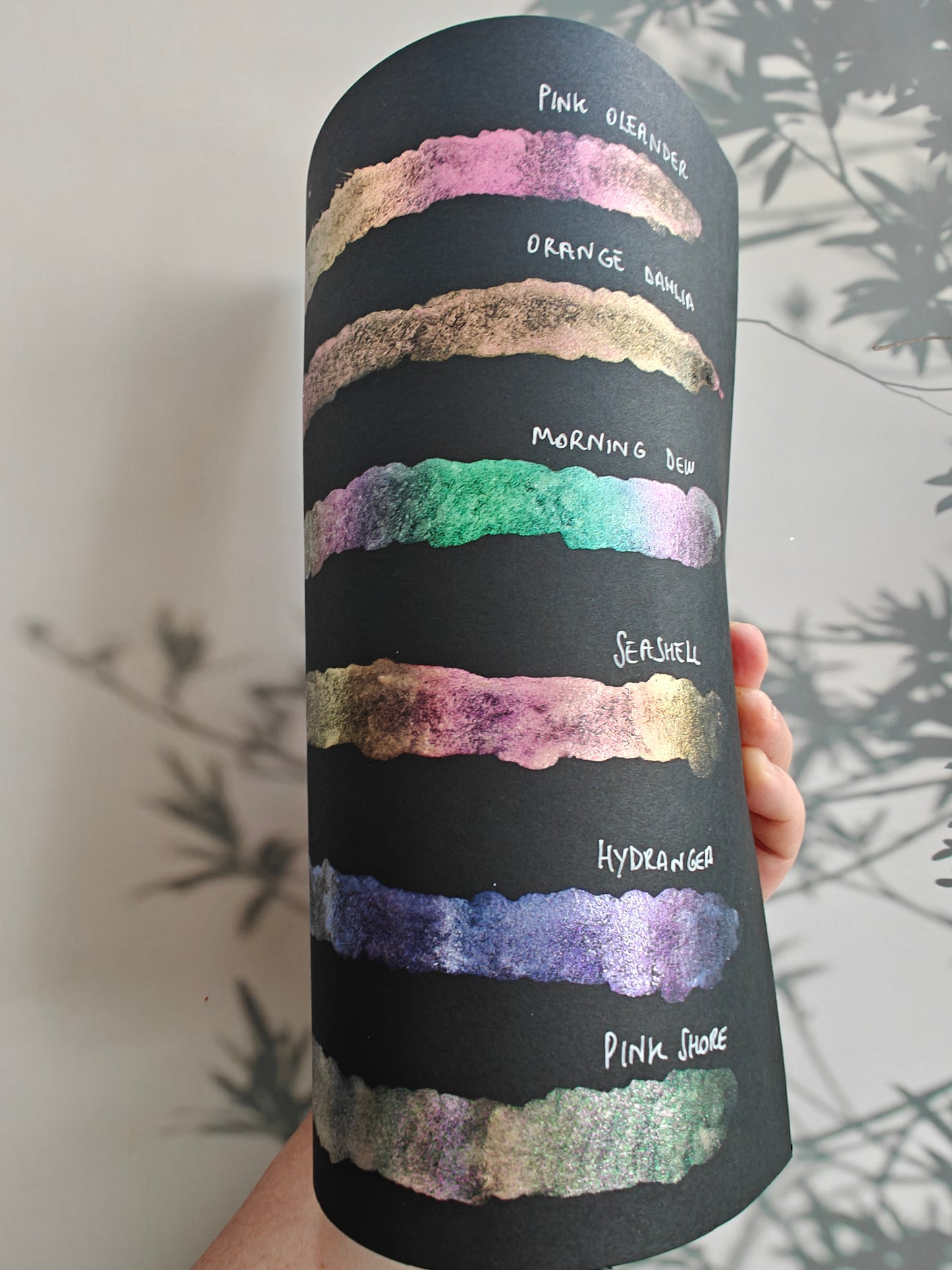 Set of 6 1/2 godet pan handmade watercolors colorshift watercolors A SUNNY DAY