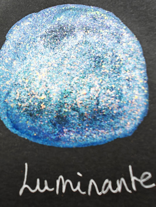 Pearly Watercolor BLUE colorshift iridescent flakes watercolor handlettering high quality LUMINANTE