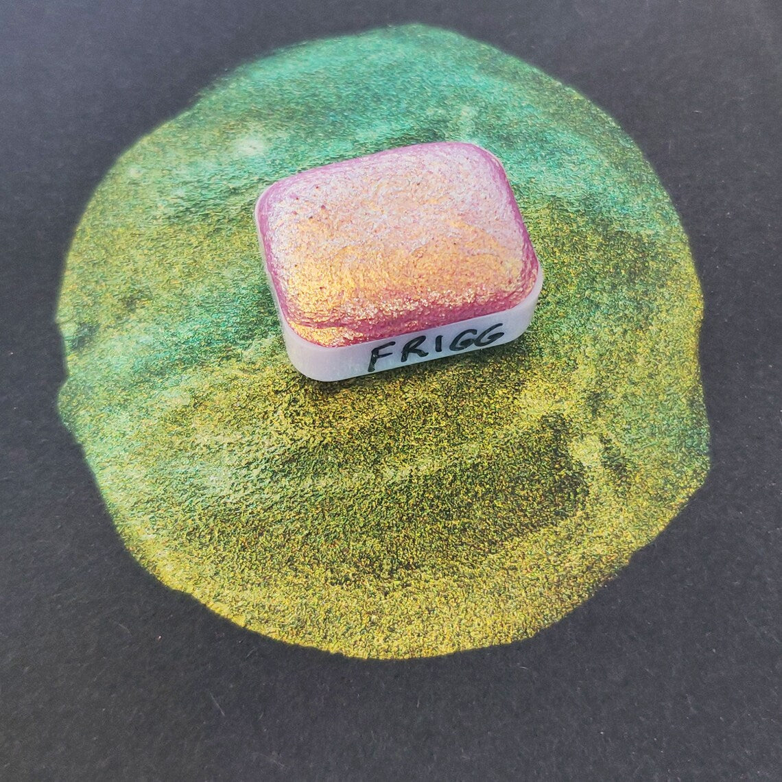 Acquerello artigianale 1/4 godet rosa oro verde colorshift alta qualità  FRIGG