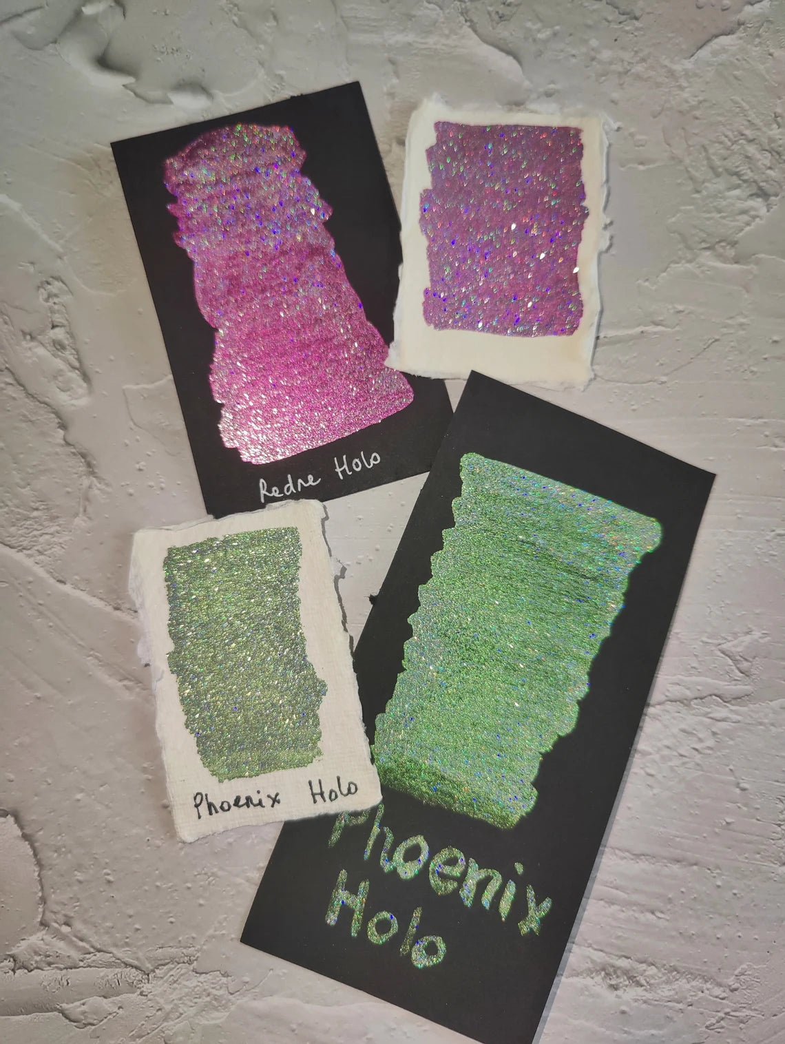 Set of 6 1/4 pan handcrafted watercolors holographic holo watercolors HOLOSIX SET