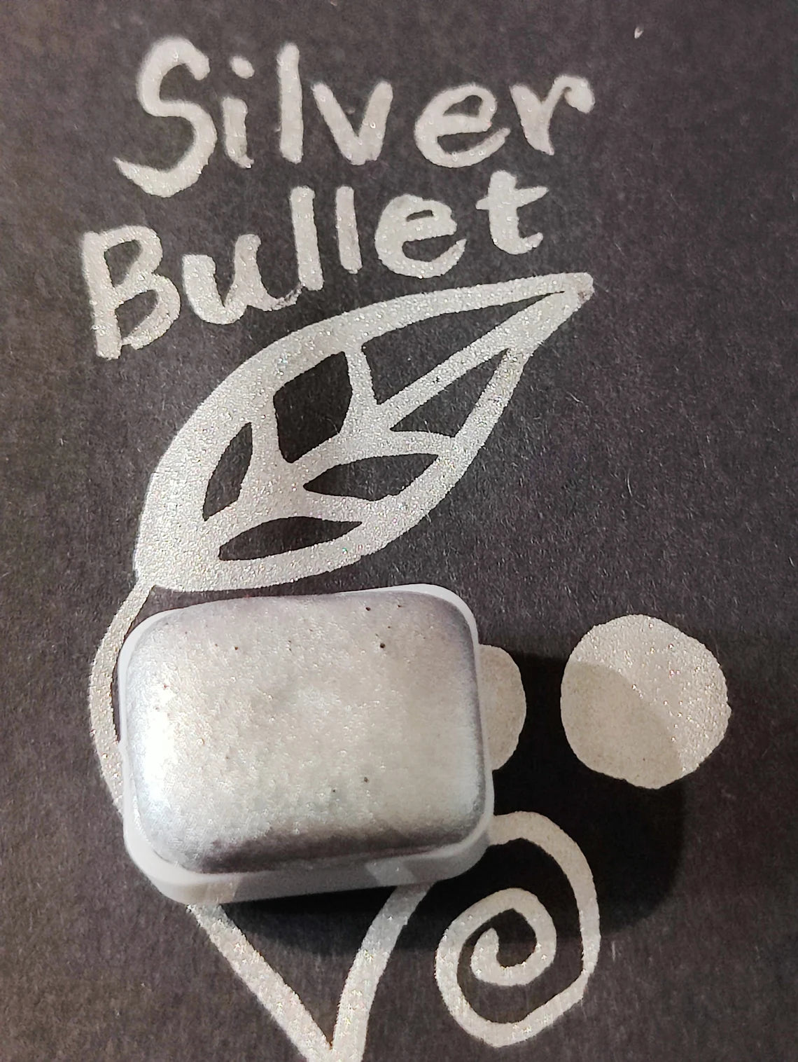 Set of 4 1/4 high quality handmade watercolors in silver holographic palette.