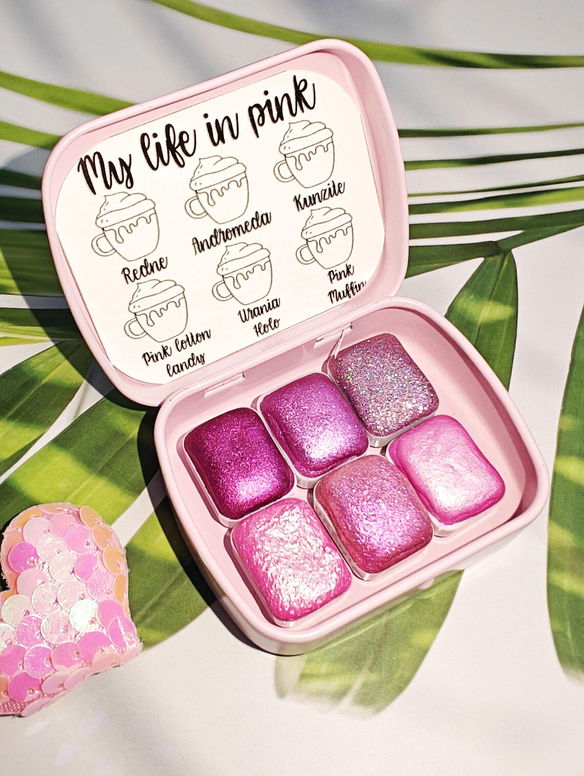 "My Life in Pink" Holographic Colorshift Duocolor 6-1/4-pan Palette