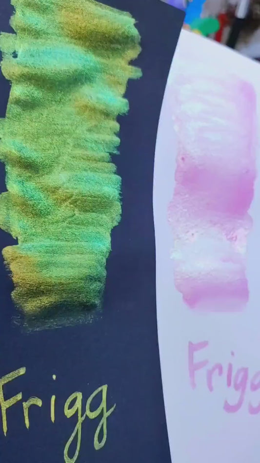 Handmade watercolor 1/4 pan pink gold green colorshift high quality FRIGG