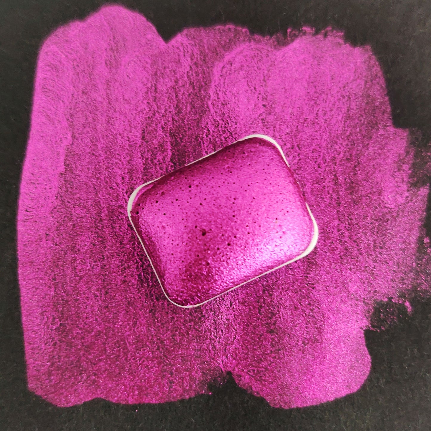 Handcrafted watercolor 1/4 godet magenta pink metallic metallic mirror handlettering calligraphy paint REDNE