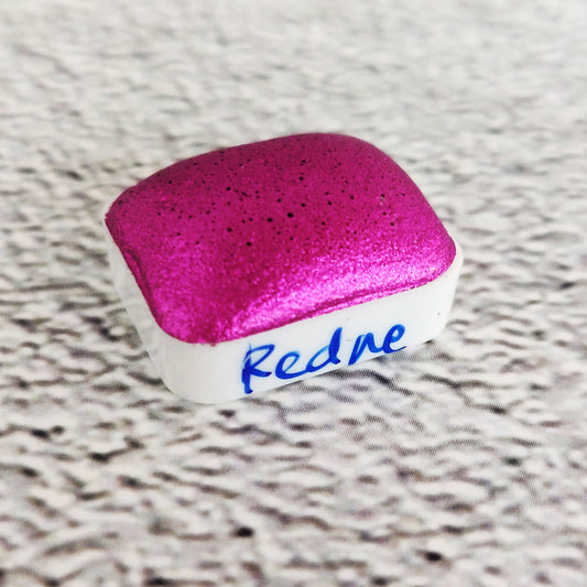 Handcrafted watercolor 1/4 godet magenta pink metallic metallic mirror handlettering calligraphy paint REDNE