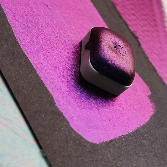 Handmade watercolor 1/4 godet blue purple colorshift paint calligraphy handmade DEMETRA