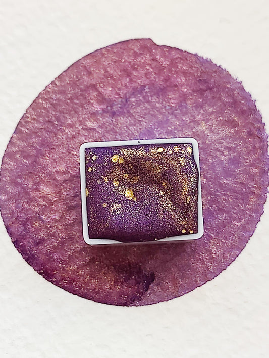 Golden purple watercolor iridescent granulating watercolor handlettering high quality paint VESPER