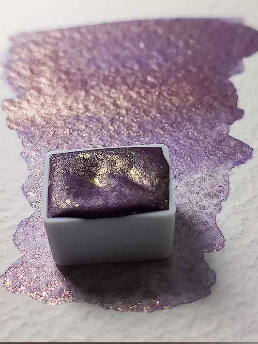 Golden purple watercolor iridescent granulating watercolor handlettering high quality paint VESPER