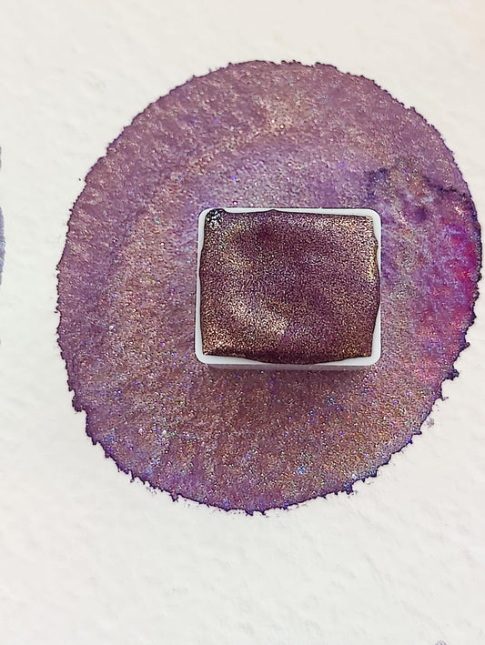 Golden purple watercolor iridescent holographic granulating watercolor handlettering paint high quality LOST SOUL